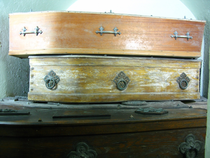 Touching coffins in Dublin