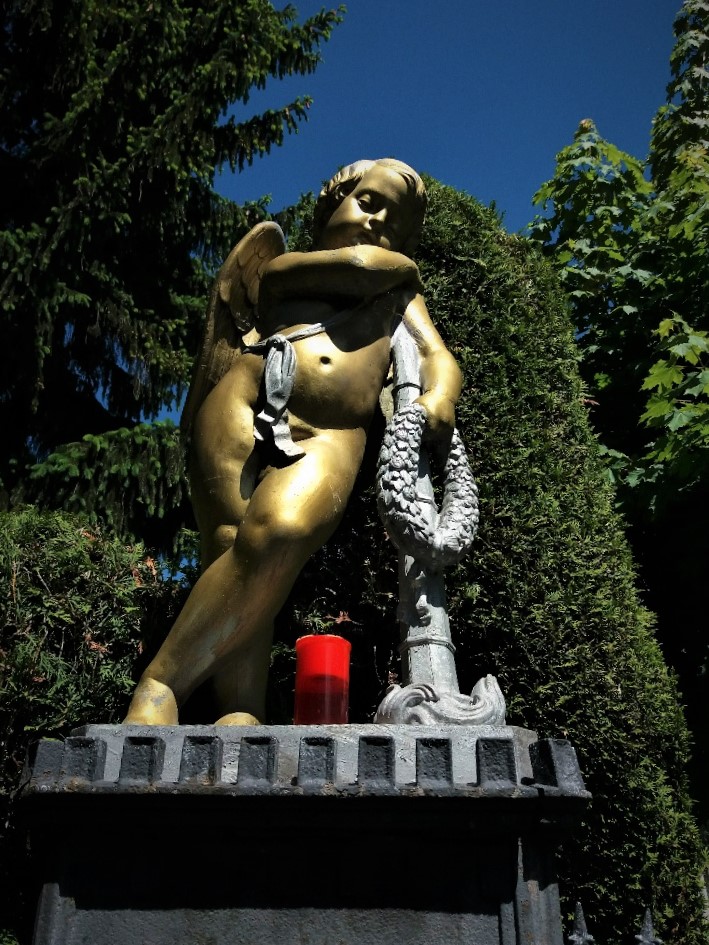 Golden angel at Varaždin cemetery croatia